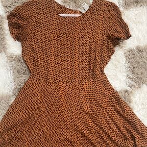 2000s Forever 21 Orange Patterned Mini Dress